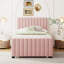 Lit plateforme tapissier simple avec lit gigogne simple