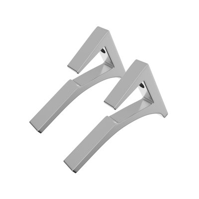 2CDAD19E921F49179DDF53A6CD81B8A3 Aluminum Shelf Bracket for 3/8" to 1/2" Glass Chrome Finish Pack of 2