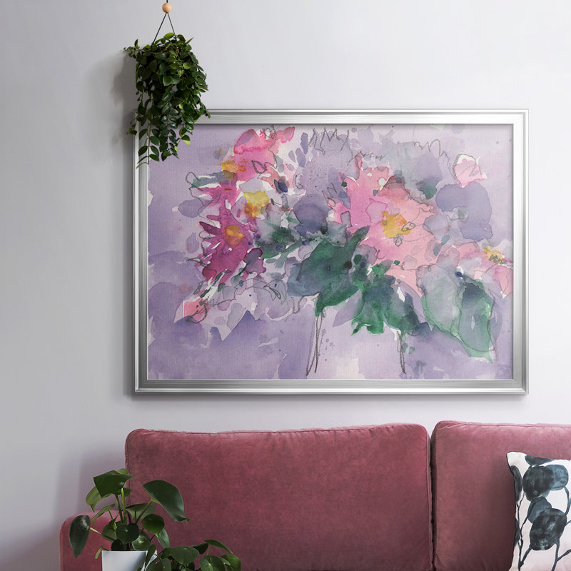 "Floral occasion I", reproduction sur toile, Argent, H 26 po x l 38 po x P 1,5 po