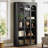 5-Tier 39.37" W X 70.87" H Modern Black Wood Farmhouse Home Office Tall Bookshelf Bookcase Open Large Storage-979666398