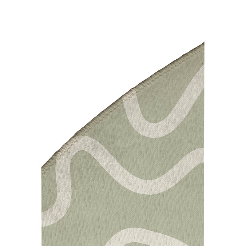 Squig Non-Slip Outdoor Rug, Round 5'