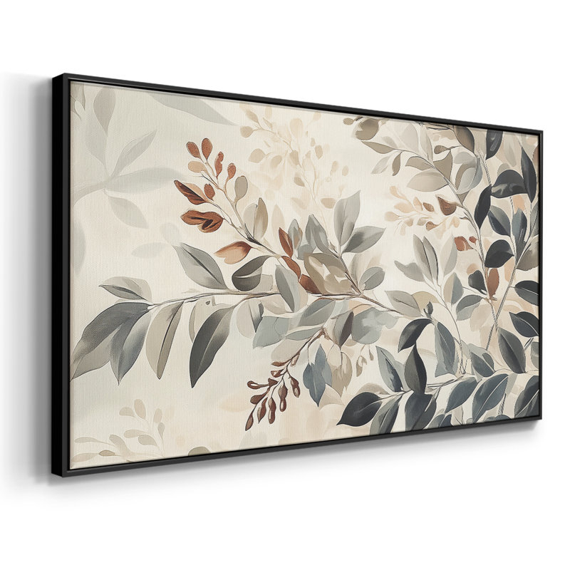 Botanical Series-CCL XXVI - Toile tendue avec châssis encadré - Prêt à être accroché, H 21 po x l 41 po, Noir