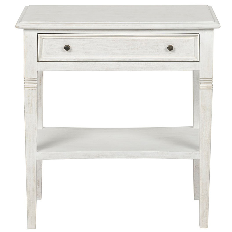 Oxford Solid Wood End Table, White Wash