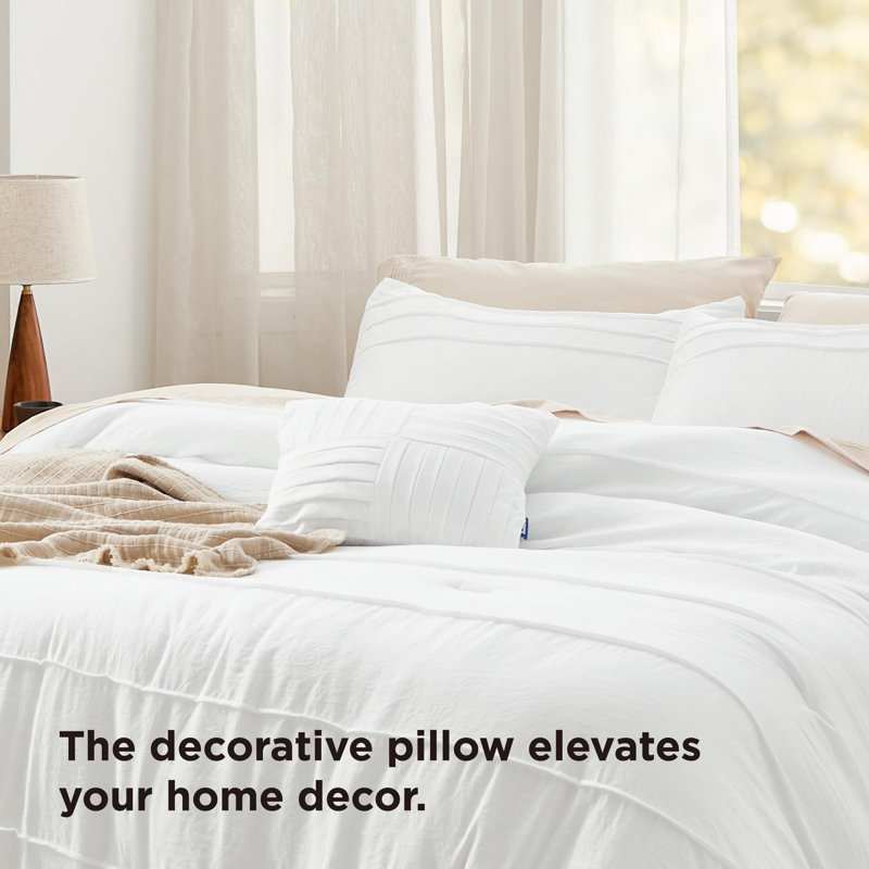 Bedsure Boho Comforter Set - Pinch Pleat Design for All Seasons, Soft Bedding Kit, Twin Comforter + 1 Standard Pillowcase