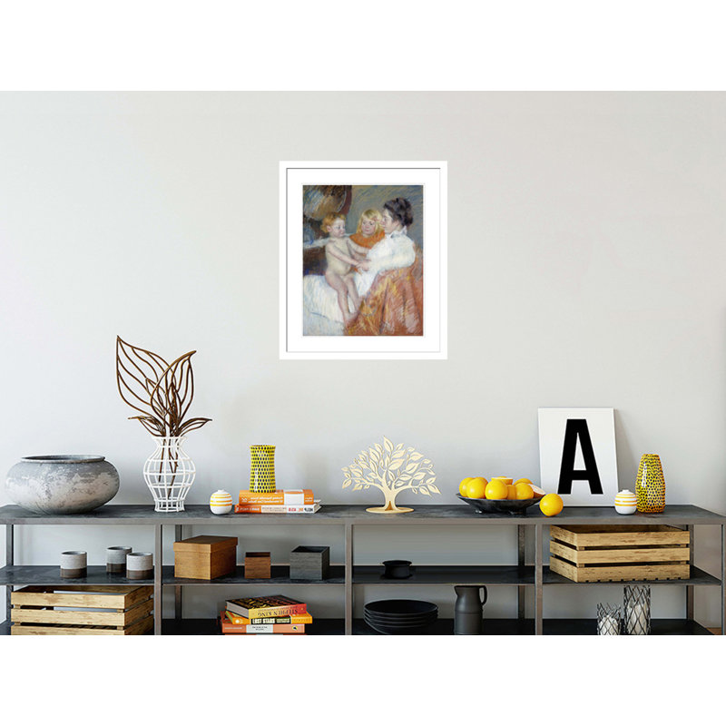 «Mother Sara and The Baby» par Mary Cassatt, impression giclée sur cadre, H 27,84 po x l 23,5 po