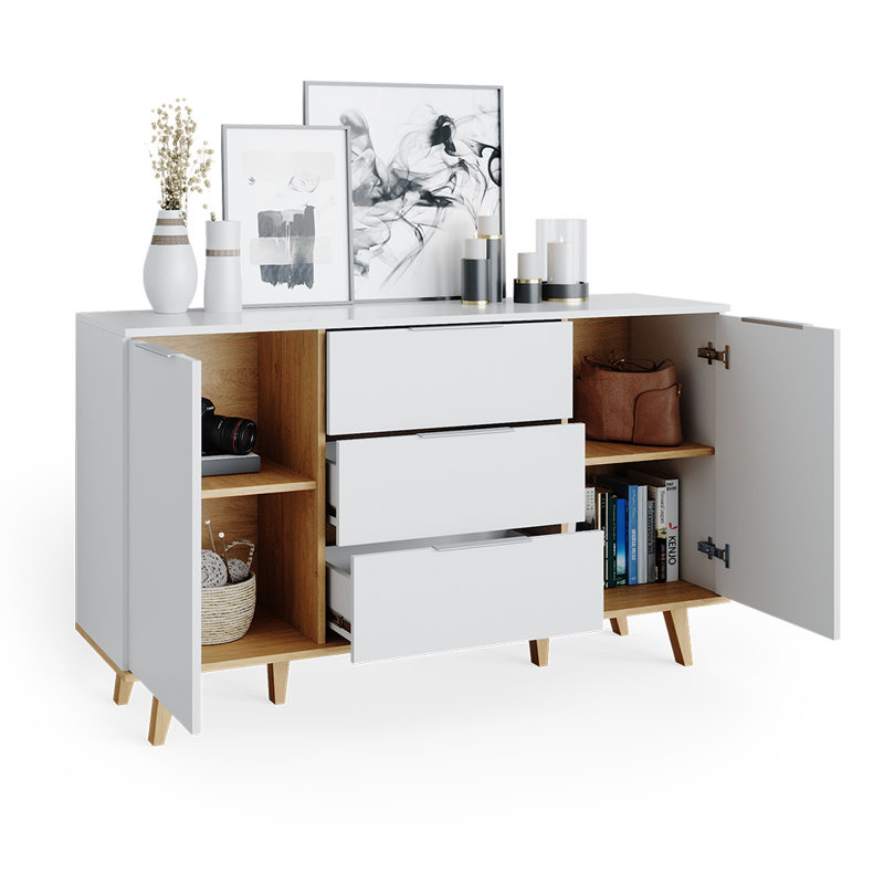 138 Cm Wide 3 Drawer Sideboard