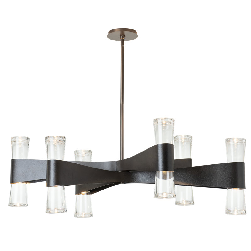 Bellis 6-Arm 12-Light Oval Chandelier, White