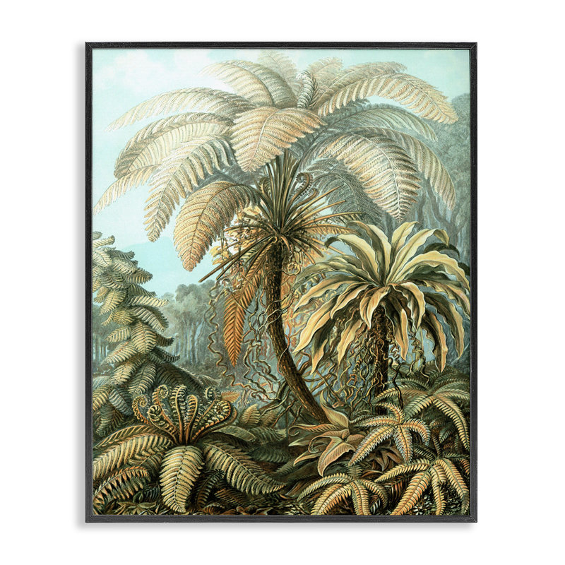  Feuilles de palmier détaillées, estampe numérique encadrée par Graffi *ee Studios, H 20 po x l 16 po
