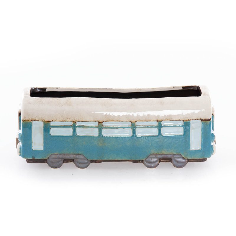 LosPalmos Ceramic Statue Planter, Blue/White