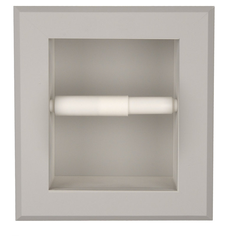 Porte-papier hygiénique encastré Tracy, Gris clair