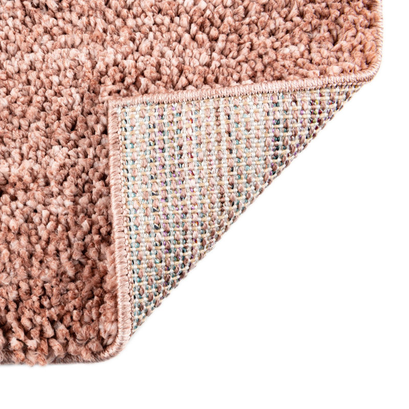 Tapis contemporain contemporain de couleur rose pamplemousse Axerpolis, Rectangle 9 pi 10 po x 14 pi
