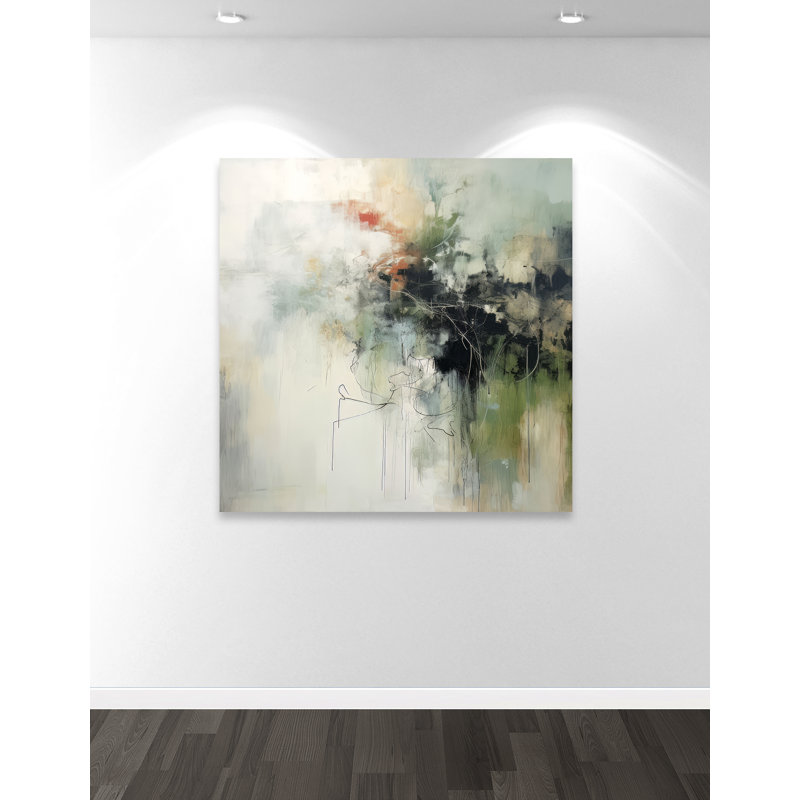 «Green Abstraction I Print» par Irena Orlov, Sans cadre, L 40 po x H 40 po, Toile tendue