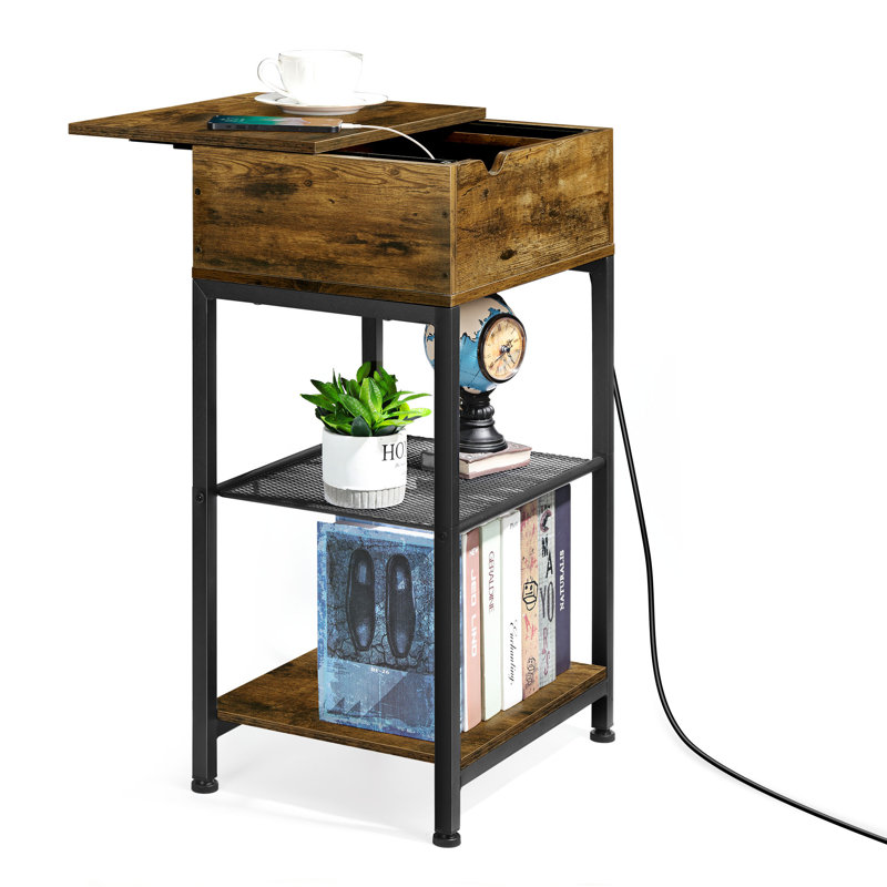 Sidiki End Table and Built-In Outlets