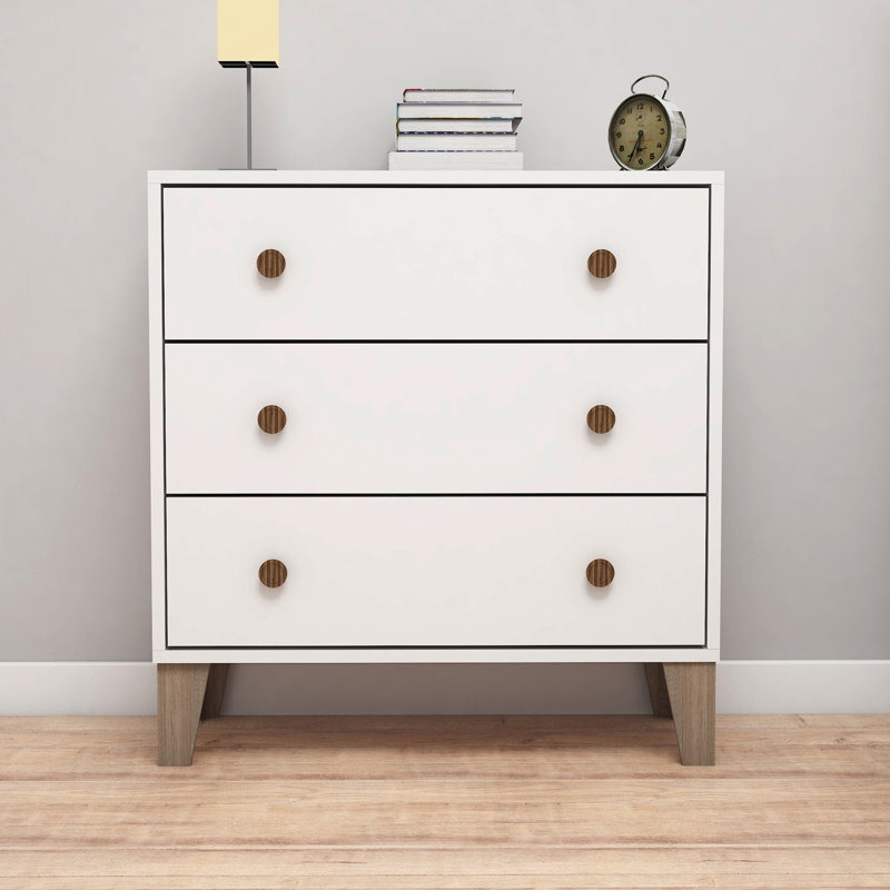 Commode 3 tiroirs 31,5 po Borst, Blanc