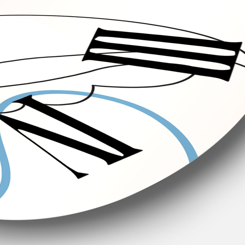 Papillon, dessin au trait sur une forme cubique I - horloge murale moderne, Surdimensionné