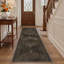 Tapis de couloir oriental performance gris anthracite / chocolat Tiyler 2 pi x 6 pi, lavable à la machine-830563773