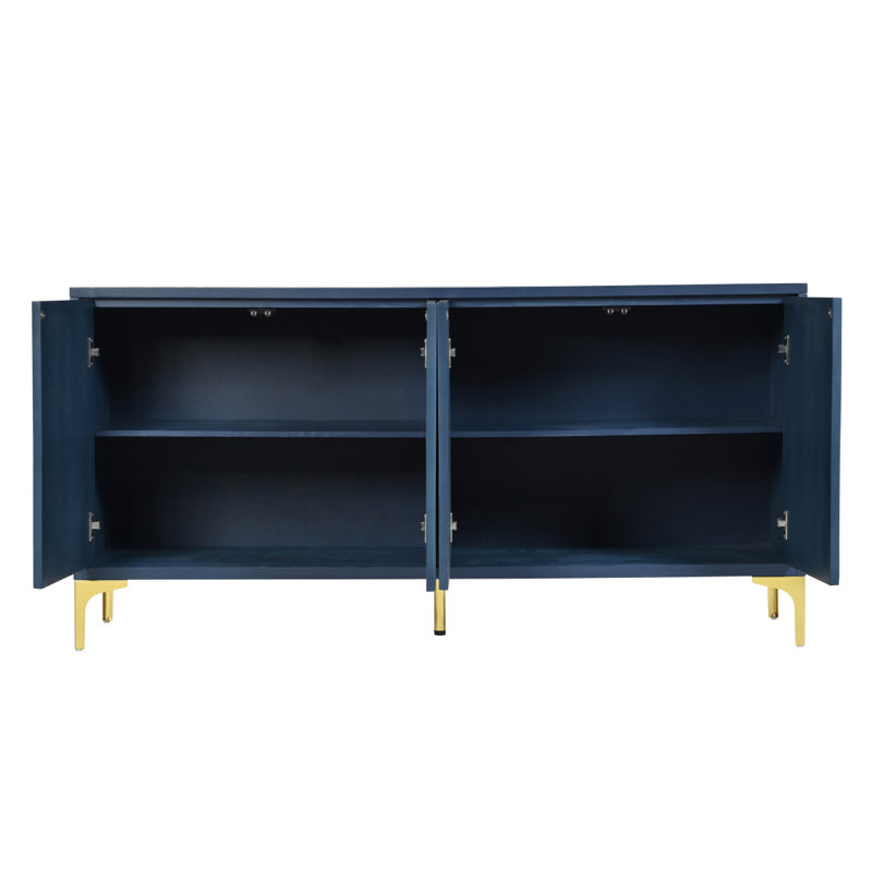 Armoire de rangement, buffet à quatre portes, tablettes réglables, convient pour le bureau, le vestibule et le salon