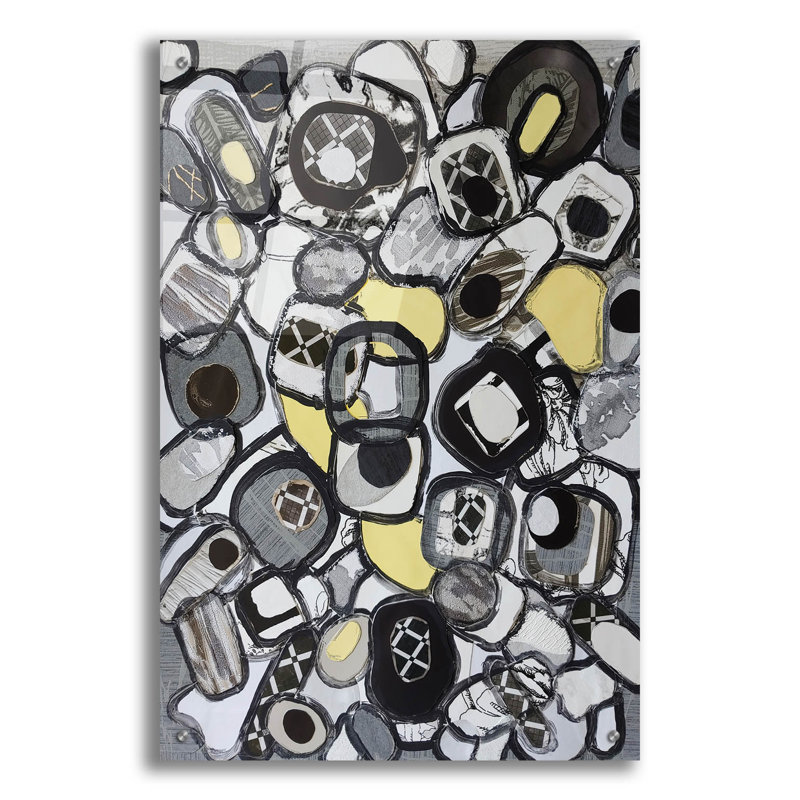 Art mural en verre Licorice and Lemon Drops 2 'par Coco Good, H 36 po x l 24 po x P 0,2 po