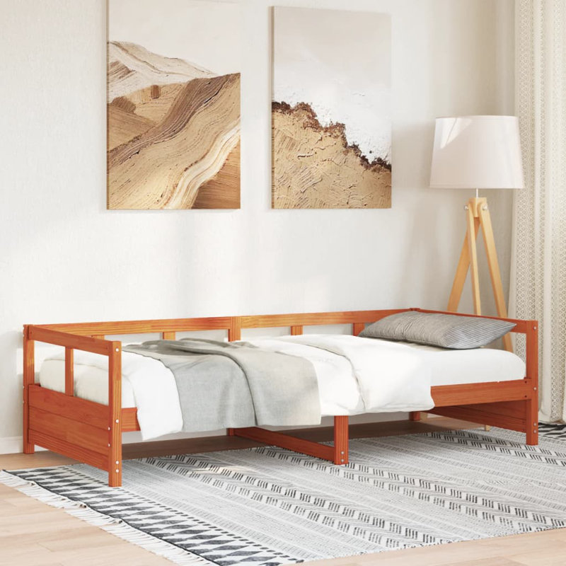 Egan Solid Wood, European Single (90 x 200cm), Wax Brown
