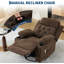 Fauteuil inclinable surdimensionné à 360°, revêtement en lin marron PU 54 po-683522448