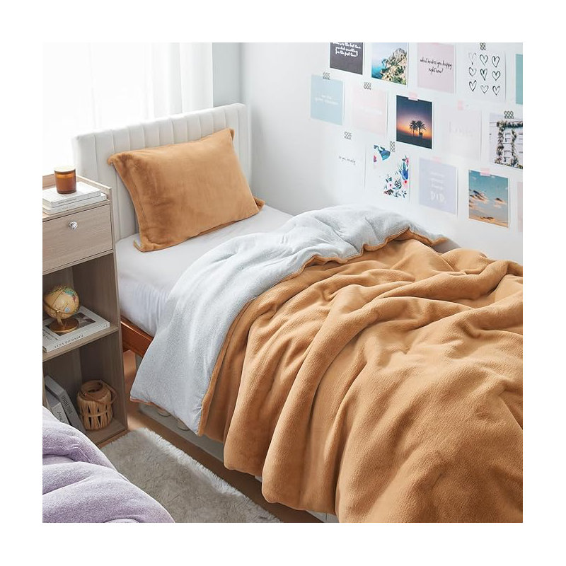 Ensemble d'édredon en polyester, Édredon simple extra long + 1 taie décorative st