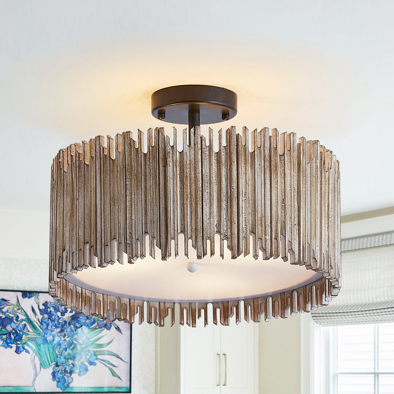 Hardwick 3 - Light 15.5'' Shaded Drum Semi Flush Mount