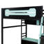 Lit mezzanine double en bois avec bureau-741022176