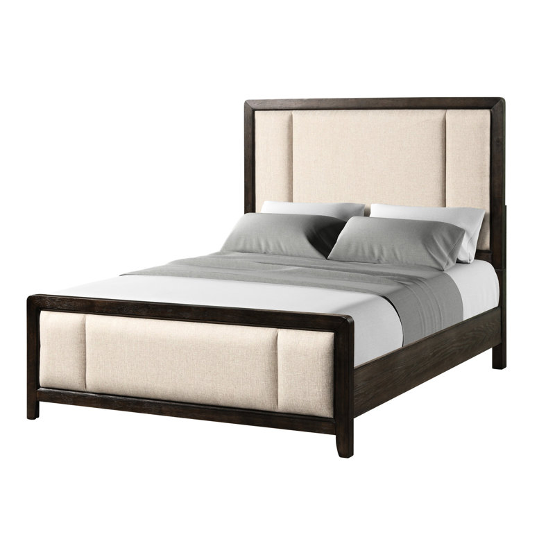 Tête de lit tapissier et brun antique pour lit très grand - bois massif beige stable + lueur