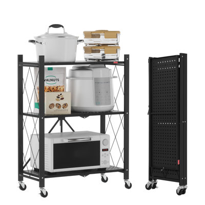 62cm W Metal Shelving Unit with Wheels
