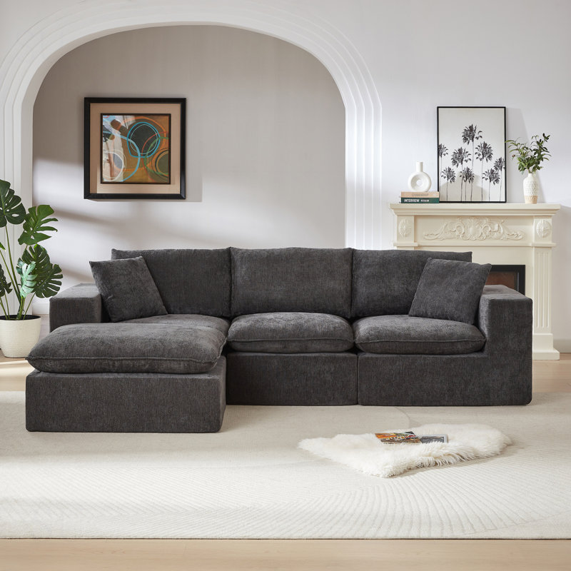 Canapé Boneless, Chenille grise foncée