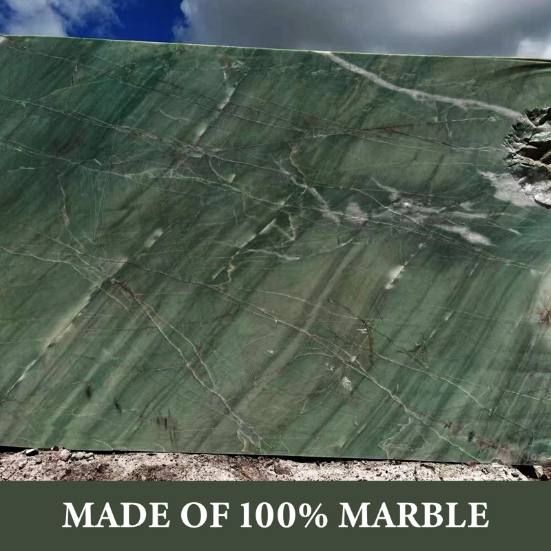 Planche à découper de luxe en marbre de granit pour cuisine Koville, rectangulaire, 12 x 8 po, Wild West Green