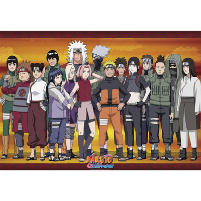  Officiellement sous licence Naruto Shippuden - Konosha Ninjas, affiche d'art - 24 x 36 po - reproduction décorative - papier affiche - prête à encadrer