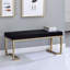 Banc en tissu noir Boice et finition champagne