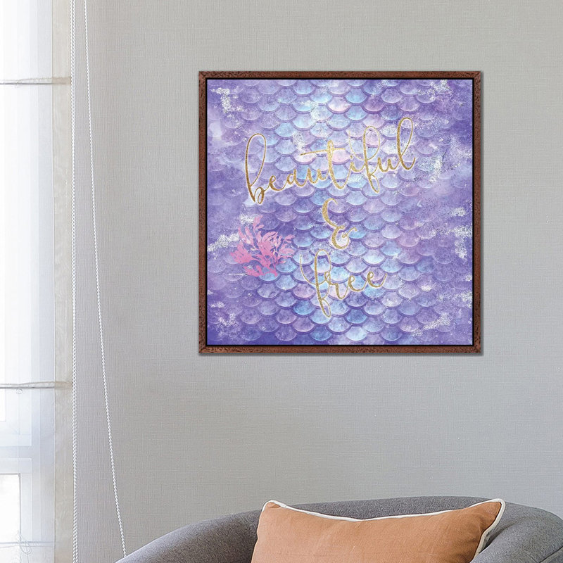 Line The Sea A by Kimberly Allen - Print on Canvas, 66.04cm H x 66.04cm W x 3.81cm D, Classic Brown Wood Framed