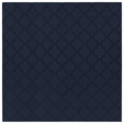 Navy Nasturtium Cut-loop Trellis Area Rug by