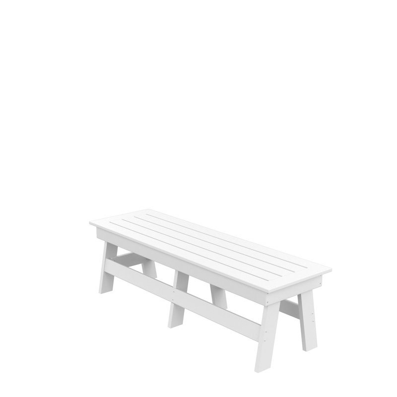 Banc de salle à manger d'extérieur en PEHD 60 po, Blanc