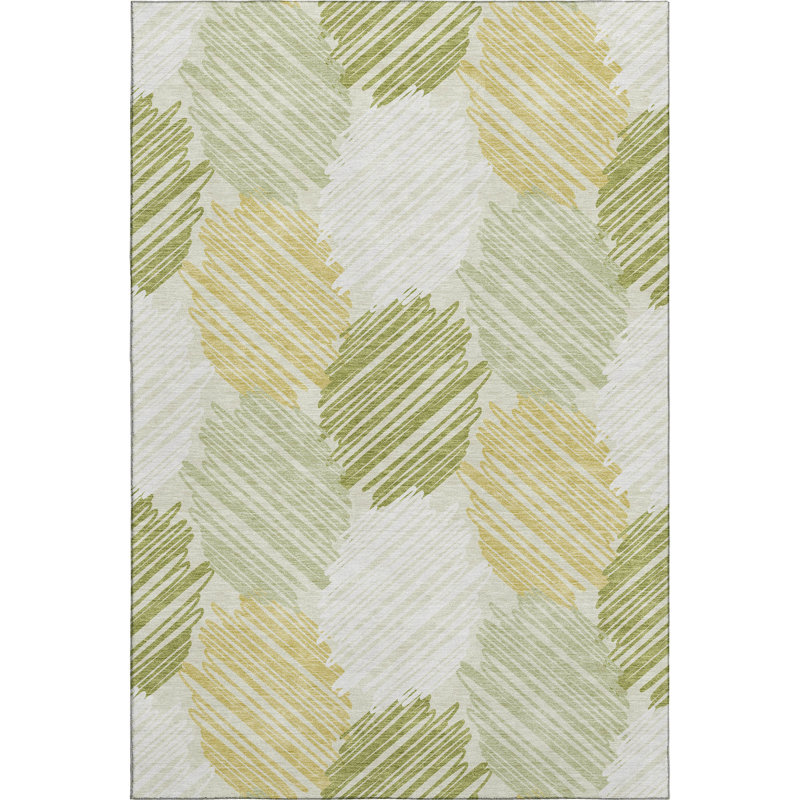Premium Machine Washable Lonon AMF1942 Geometric Rug, Rectangle 3' x 5'