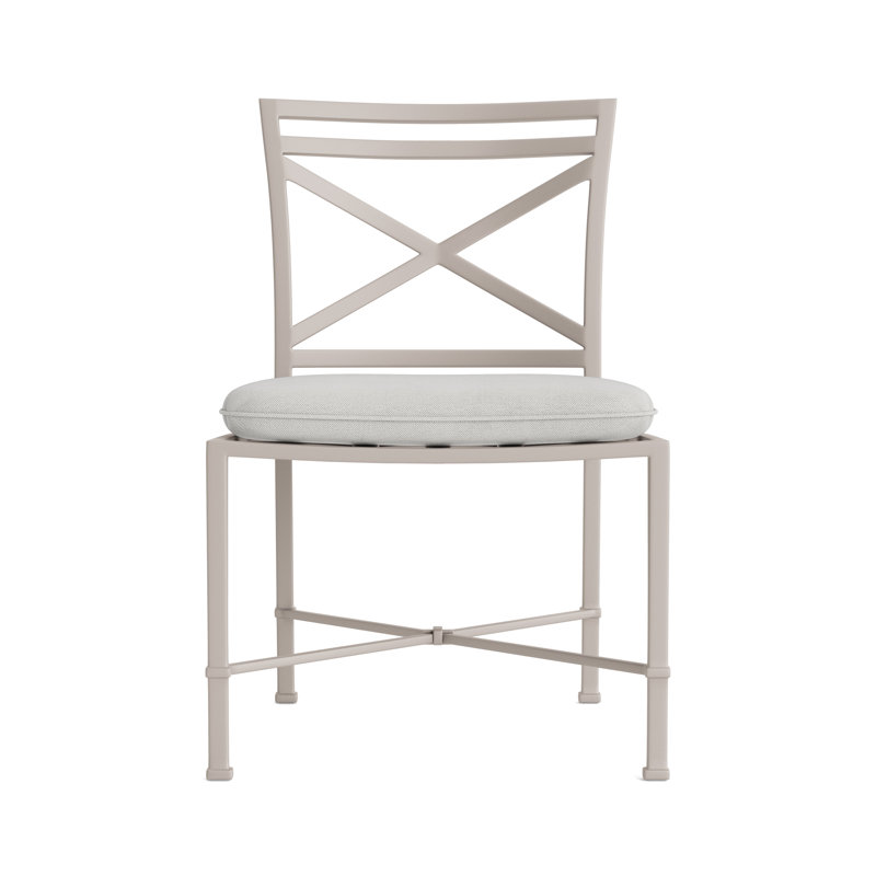 Venetian Outdoor Dining Side Chair, White, Fusion Dove, Dove Smooth