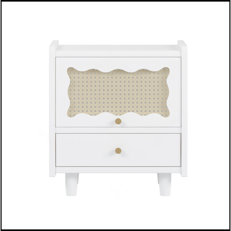 Table de chevet en bois avec armoire de rangement et 1 tiroir, une élégance exquise avec des solutions de rangement naturelles pour la chambre à coucher