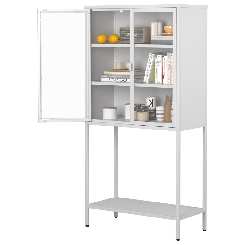 Armoire de rangement en métal 59 po H, Blanc