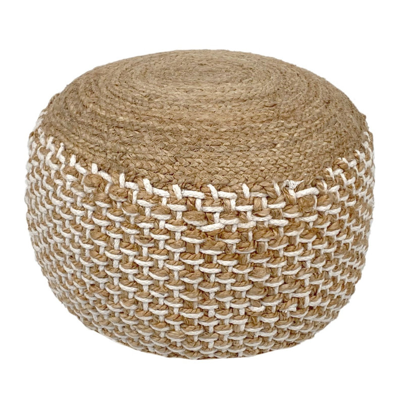 Iyana 50cm Wide Pouffe Ottoman, Brown