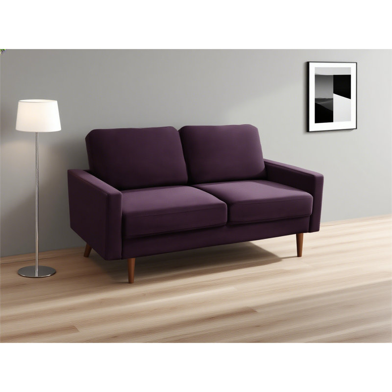 Kwak 58'' Square Arm Loveseat, Eggplant