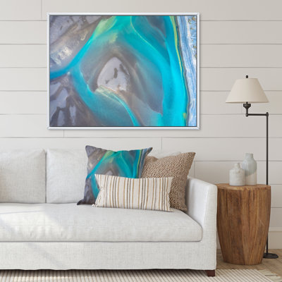 Vue aérienne des rivières glaciaires Islande I - reproduction sur toile