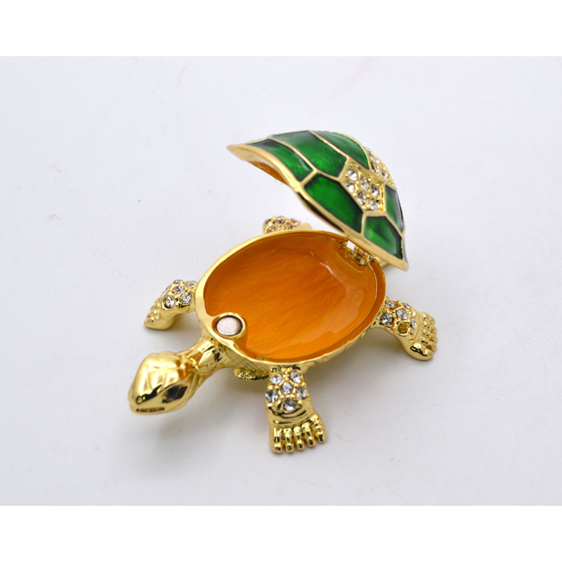 Petite boîte à bijoux bijou en émail avec cristaux autrichiens
