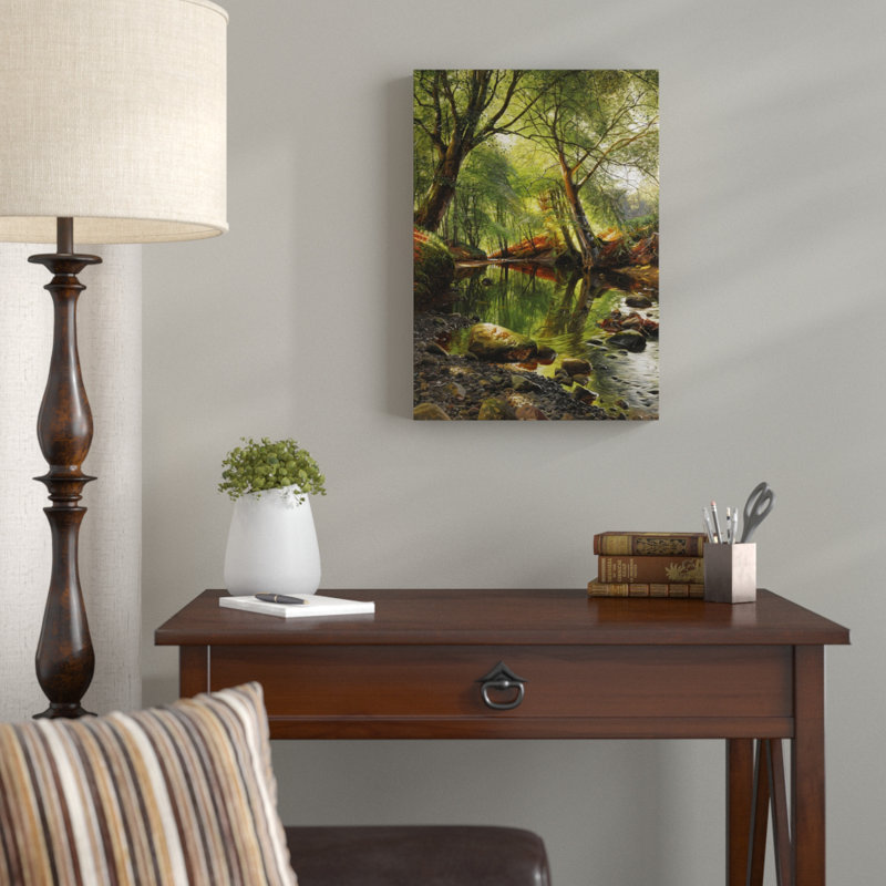 A Woodland Stream by - Wrapped Canvas, 50cm H x 35cm W