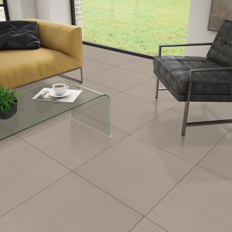 Refinery Semi-Polished 24'' W x 24'' L Porcelain Singular Tile, Dove