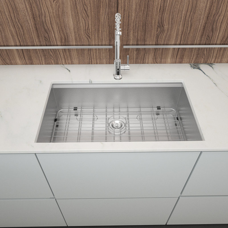 Évier de cuisine encastré à simple cuve 30 po en acier inoxydable 304, avec drainage en forme de X, rebords de poste de travail et film de condensation fait avec débit d'eau, fonctionnalité, couche