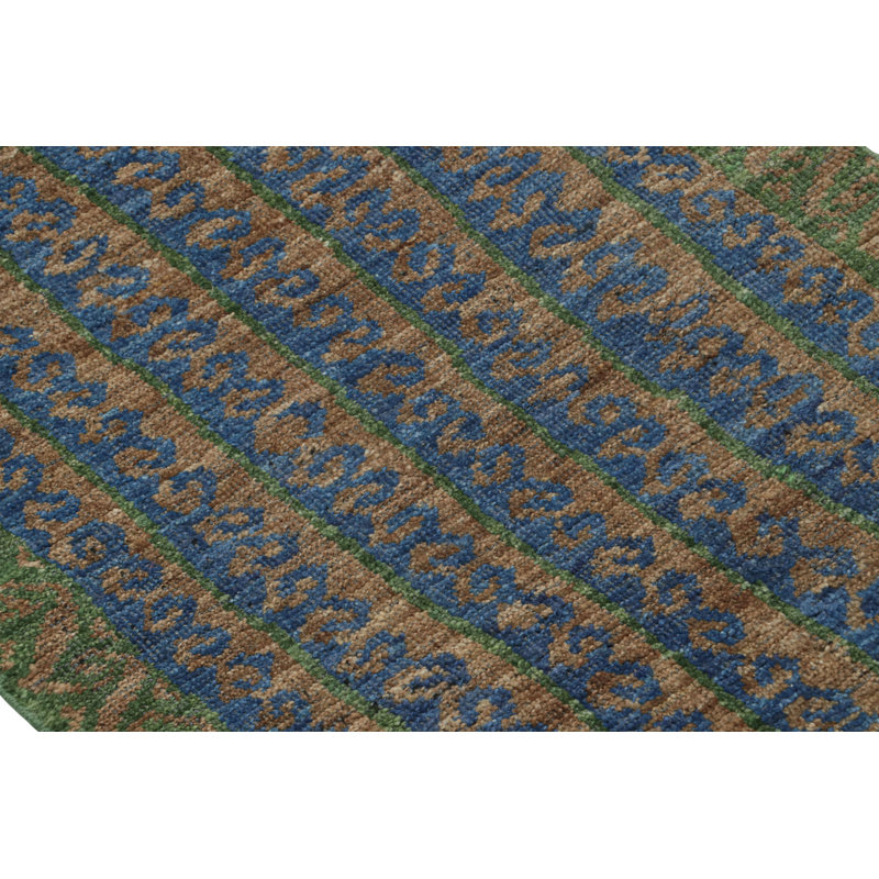 Burano Hand Knotted Wool Geometric Area Rug, Rectangle 6' x 9'