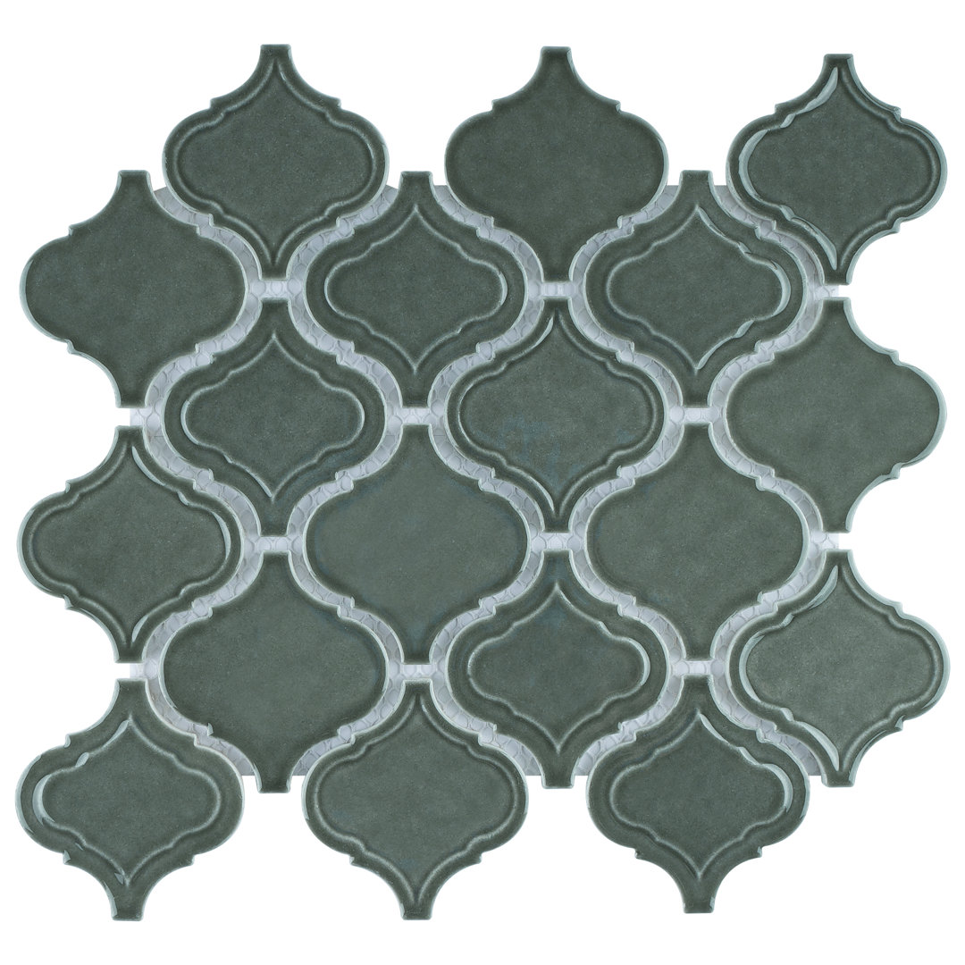 Lauretta 3" x 3" Glass Arabesque Mosaic Wall Tile Supreme Tile 