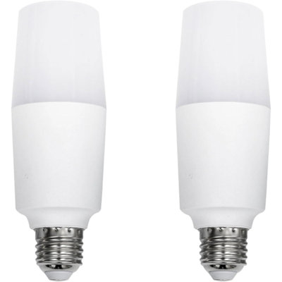 10W T37 Bright White LED Light Bulb Cylindrical Corn Bulb E27 Screw Base Candle Bulbs AC220V LED Daylight White 6500K Ultra Bright, Non Dimmable, Pack of 2